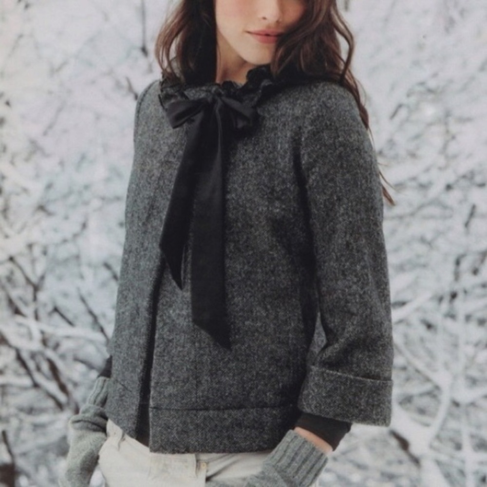 J. Crew gray Cheshire herringbone jacket size 10